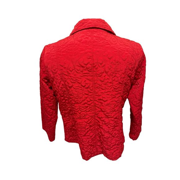 Mountain Lake Petite Red Quilted Jacket Blazer L Large Womens Vintage Retro - Picture 4 of 5